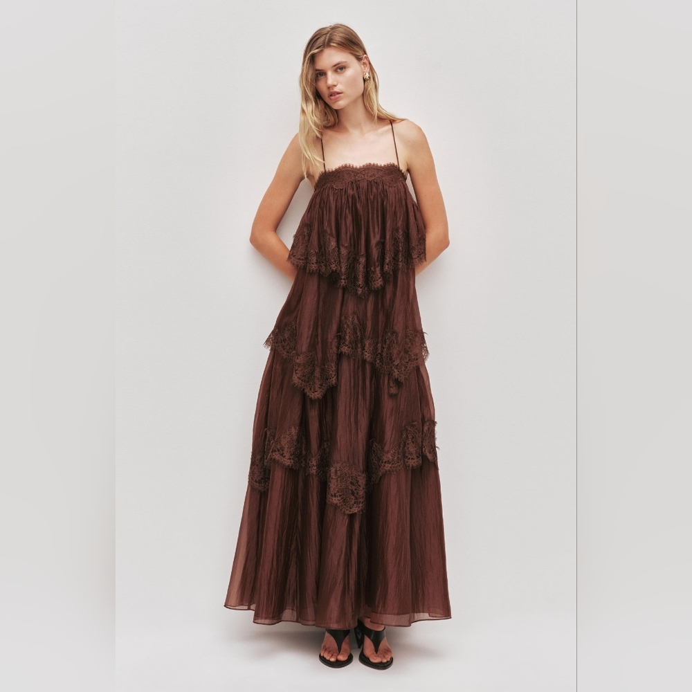 Aje Ophelia Lace Gown Maxi Dress